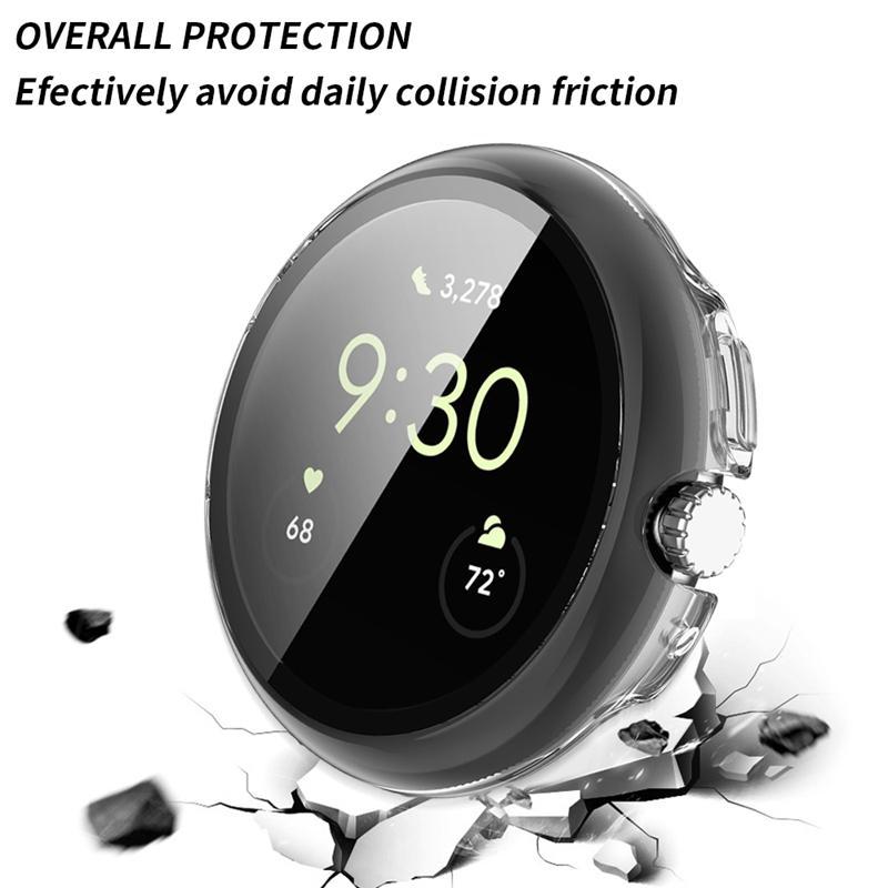 Watch Protective Case with Tempered Film, 1 Count Smart Watch Protective Cover, Wearable Accessories Compatible with Google Pixel Watch 3 45mm