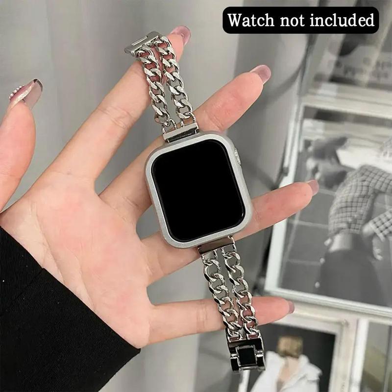 Fashionable Double-link Watch Band, Stainless Steel Watch Band for Women, Watch Band for Apple Watch Series 10 9 Ultra SE 8 7 6 5 4 3 2 1