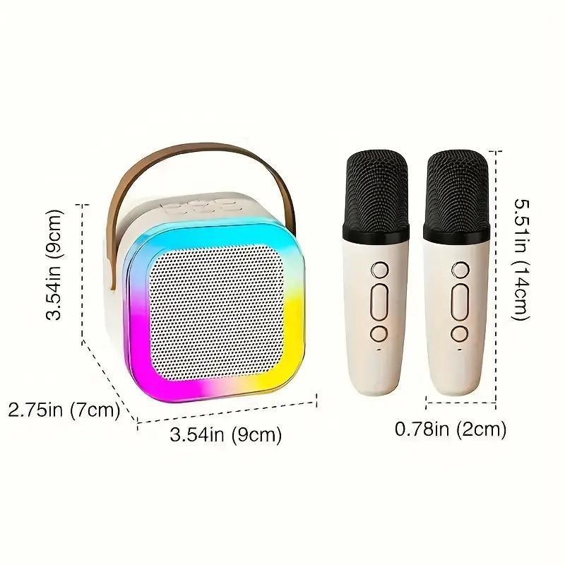 2025 NEW Fall Portable Wireless Karaoke Speaker with Microphone, KTV Speaker Subwoofer with RGB Colorful LED Lights, HIFI Stereo Sound Subwoofers, Karaoke Machine Sound System for Outdoor Sports Travel, Audio Device, Room Accessories