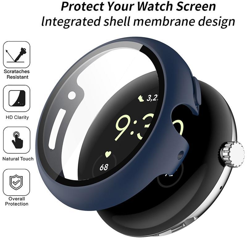 Watch Protective Case with Tempered Film, 1 Count Smart Watch Protective Cover, Wearable Accessories Compatible with Google Pixel Watch 3 45mm