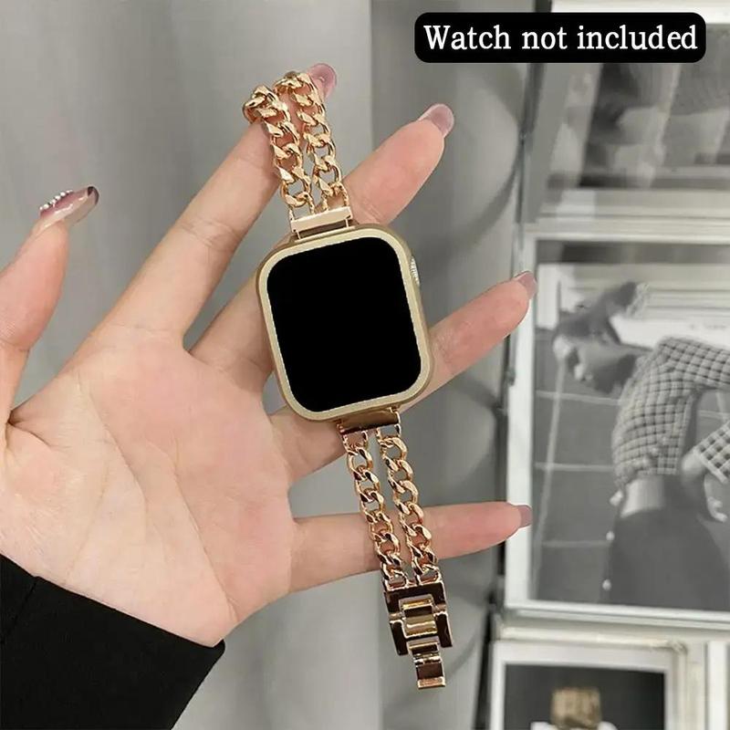 Fashionable Double-link Watch Band, Stainless Steel Watch Band for Women, Watch Band for Apple Watch Series 10 9 Ultra SE 8 7 6 5 4 3 2 1