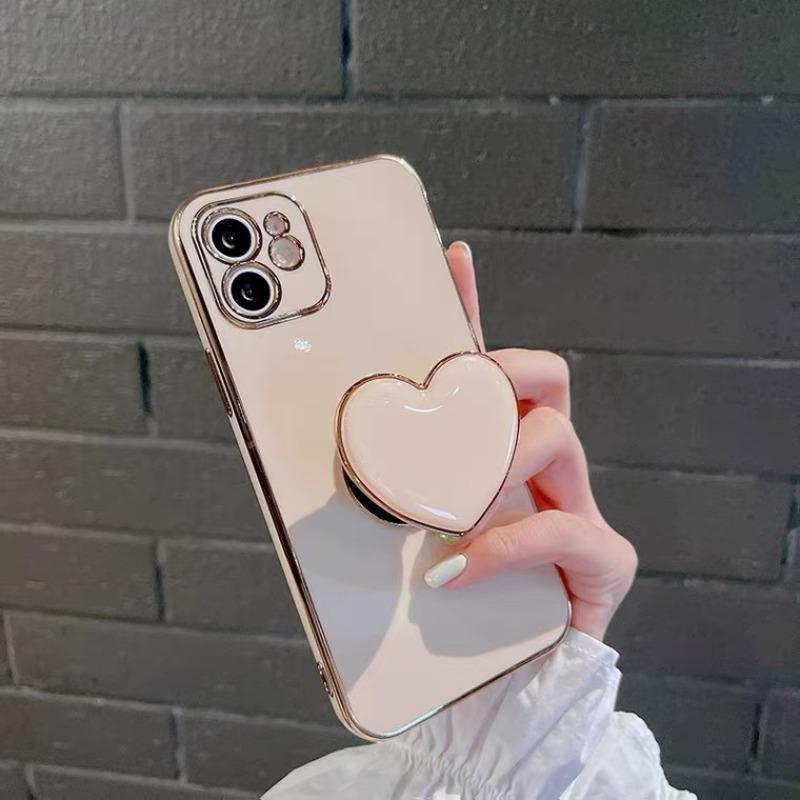 Simple Love Pattern Phone Case, 1 Count Anti-fall Decorative Phone Protector Cover, Phone Accessories Compatible with iPhone