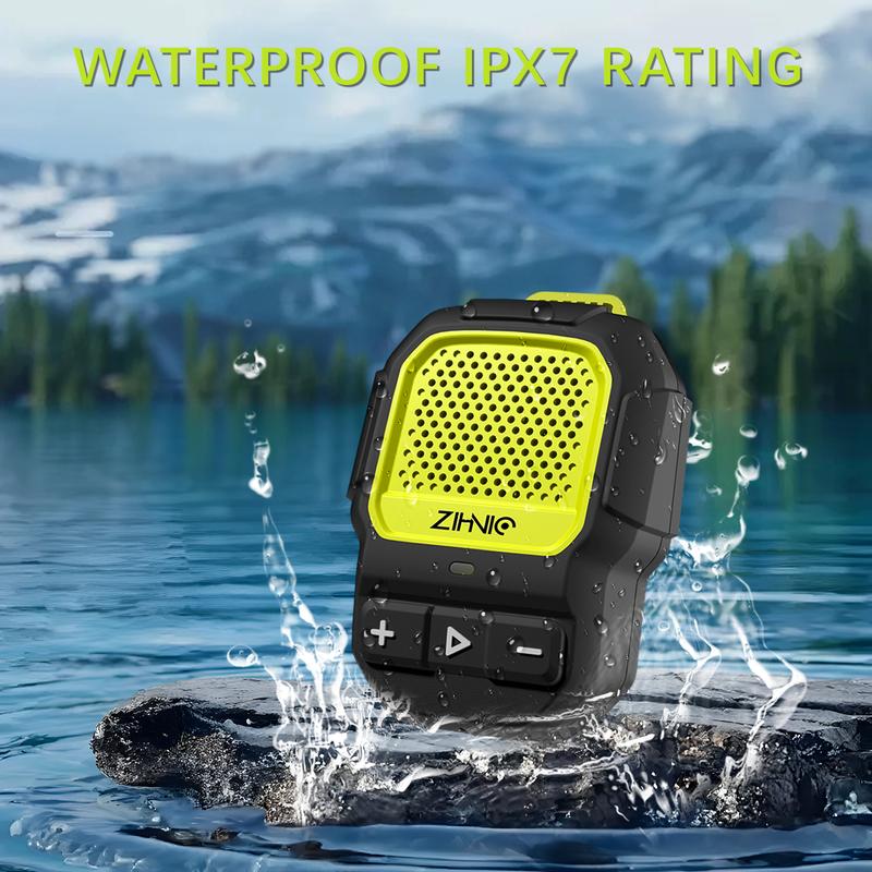 ZIHNIC AI Portable Speaker,IP67 Waterproof ,Bluetooth V5.4, Clip-On Wireless Wearable Speaker(Non-Magnetic) Built-in Mic for Hands-Free Music Calls,Outdoor Mini Speaker Smartphone Audio iphone