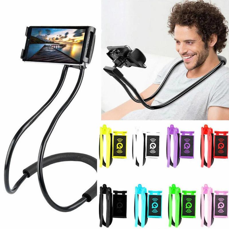 Lazy Hanging Neck Phone Stand Holder Rotatable Mobile Phone Stand Necklace Bracket Bed 360 Degree Phone Holder For iPhone Huawei