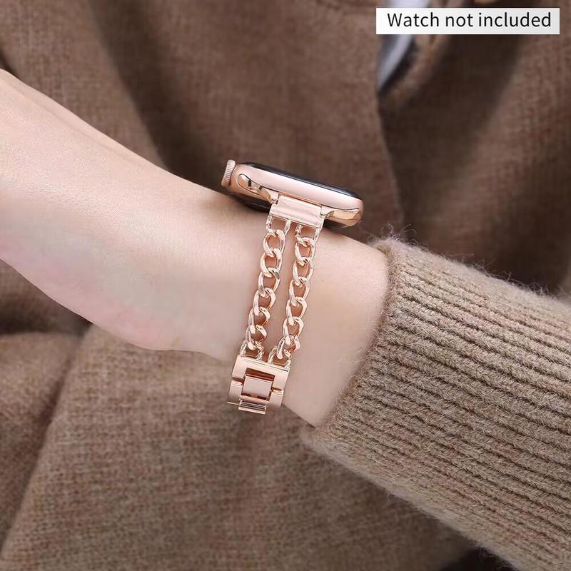 Fashionable Double-link Watch Band, Stainless Steel Watch Band for Women, Watch Band for Apple Watch Series 10 9 Ultra SE 8 7 6 5 4 3 2 1