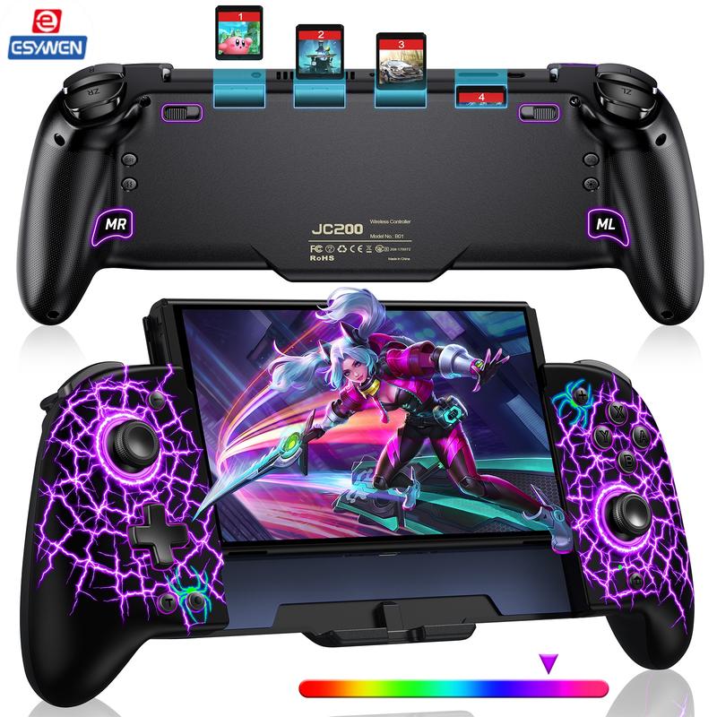 ESYWEN  Wireless Switch Switch OLED RGB Hall Effect Joystick with Stores game cards, Programming, Battery and Turbo Accessories Console