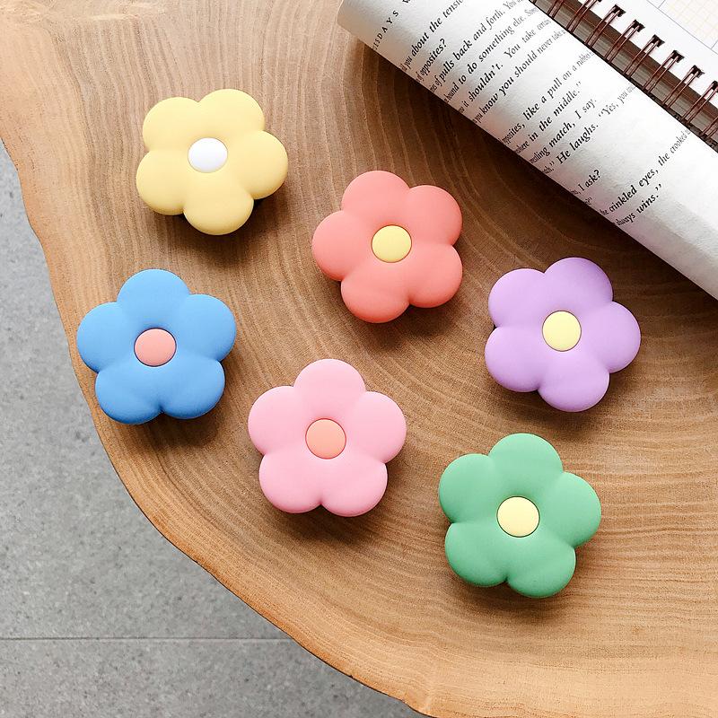 Ins Cute Colorful Flowers Foldable Mobile Phone Stand Holder Finger Ring Grip Bracket For iPhone 14 Pro Max Samsung A54 Xiaomi