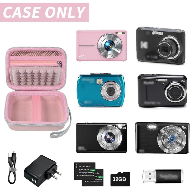 Digital camera compatible with W800 830 180 190. Video Recording Camera Storage Stand Accessories (box only)- Pink (camera not included)