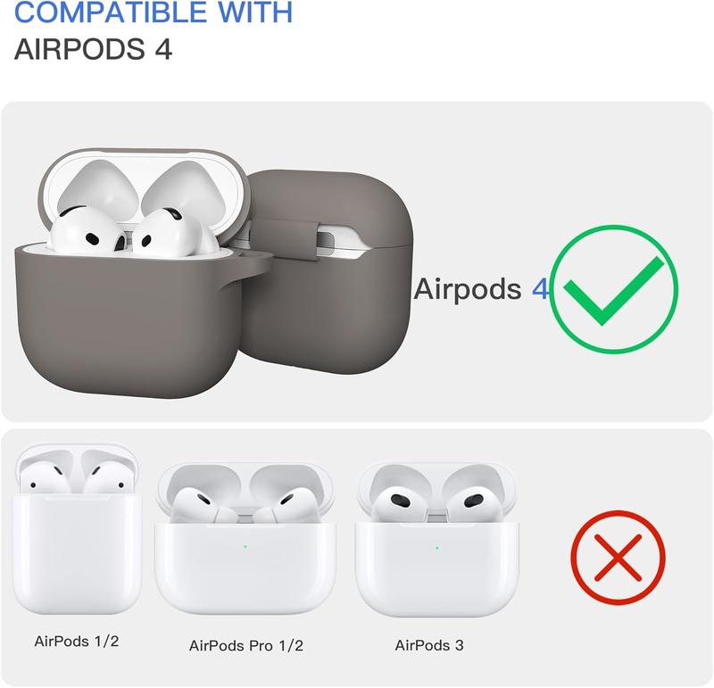 Case for AirPods 4 Case  Protective Cover Compatible with AirPods 4th Generation 2024 (Clay, Standard)