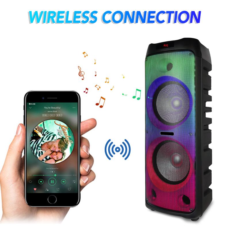 5100W Portable Loud Party Bluetooth Speaker Wireless Big Speaker With Two Microphone Dual 12