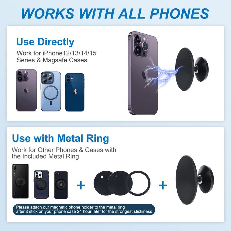 Magnetic Phone Holder, Round Magnetic Phone Holder, Car Mount Phone Holder, Phone Accessories for Home Gym