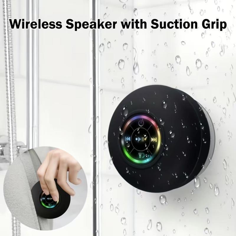 LED Bluetooth Speaker Wireless Waterproof Speaker with RGB Light, Rechargeable Battery for Smartphones and Audio Devices