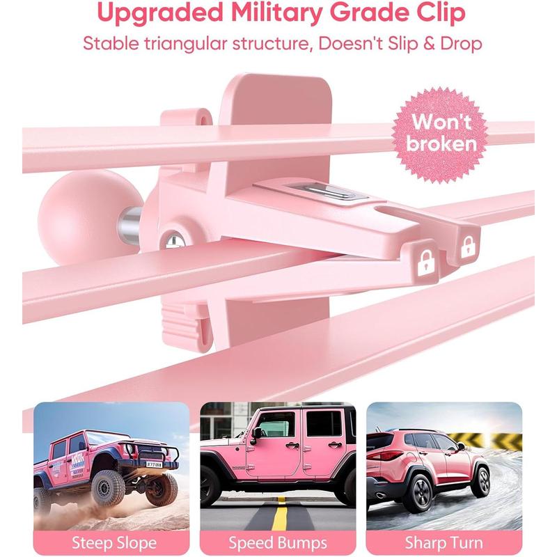 Pink Phone Holder for Your Car [ Sturdy & Secure ] Air Vent Phone Mount for Car Hands Free Easy Clamp Cradle in Vehicle for iPhone Samsung Android Smartphone, Pink Car Accessories