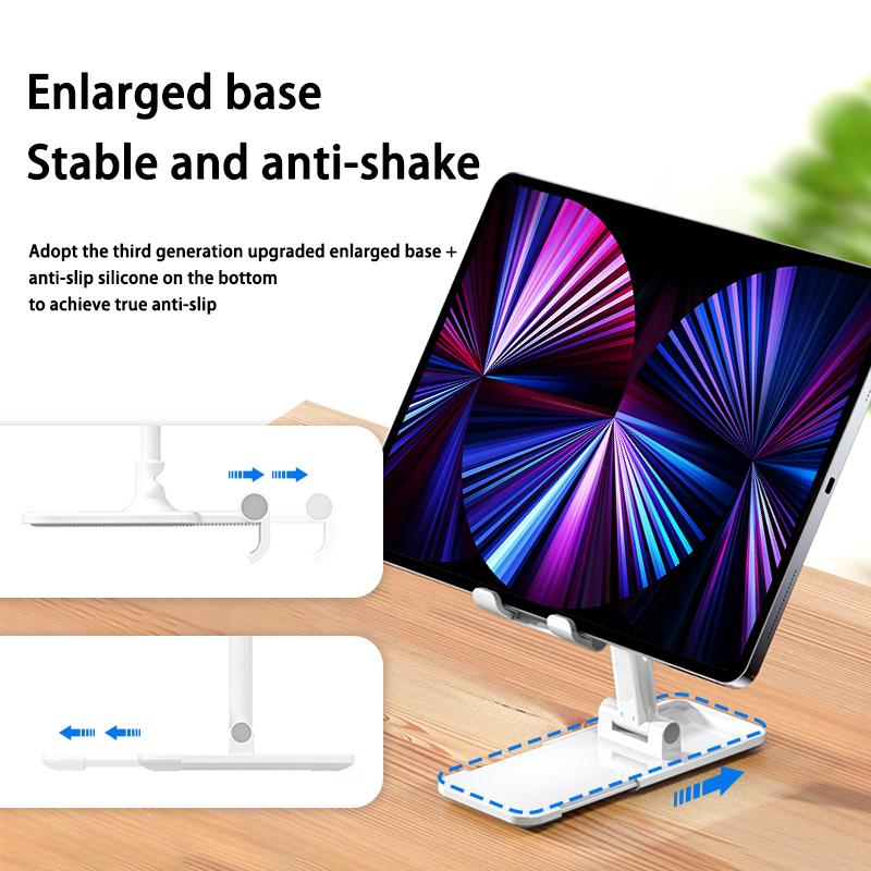 Retractable Universal Phone and Computer Stand, Folding Lazy Tablet Desktop Stand for All Mobile Devices - Alloy Aluminum,