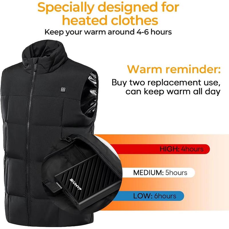 Heated Vest Battery Pack,10000mAh 5V 2A Power Bank Specially Designed for Heated Jacket, Heated Clothes,Heated Coat,Heated Pants.