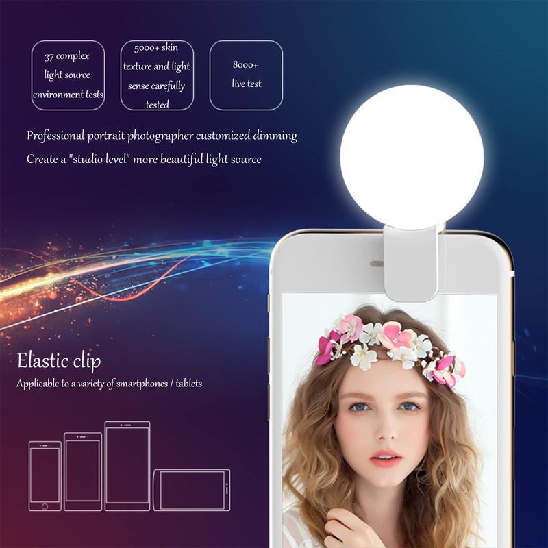 Mini Ring Light,  Small Clip On Ring Light,Portable LED Light for Phone, 3-Level Adjustable Brightness Selfie Light，Bring You Better Photos, Suitable for Laptops and Makeup - Suitable for Small and Adult, Portable Selfie Lights Accessories Cellphone