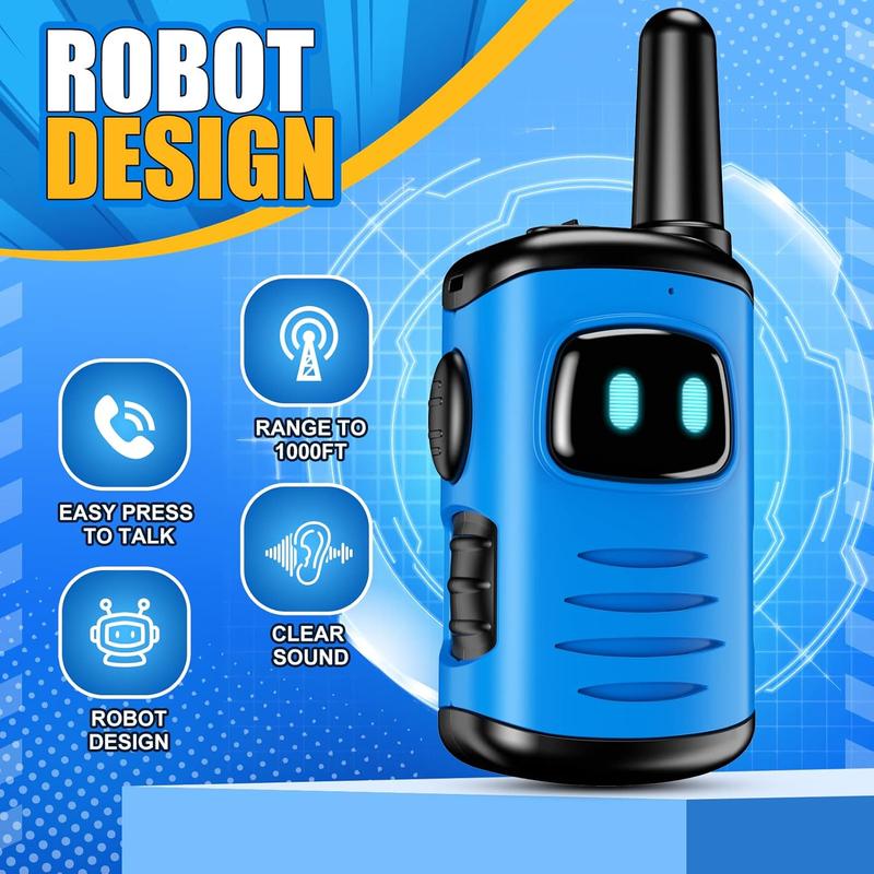 Walkie Talkies Toys for Kids 3-6:  Mini Robots Walkies Talkie for 3 4 5 6 Year Old Boys Toys for 3-5 Year Old Boy Outdoor Games Christmas Birthday Gifts for Kids Blue 2 Pack