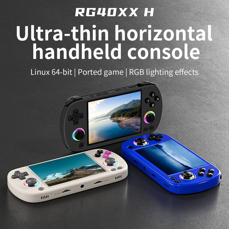 ANBERNIC RG40XXH Retro Handheld Game Console 4.0-inch IPS Screen 640*480 64G 5K+ Classic Games Linux 64-bit System Retro Games Consoles Classic Emulator 3200mAh Battery HD connection to TV  Streaming Holiday Gifts