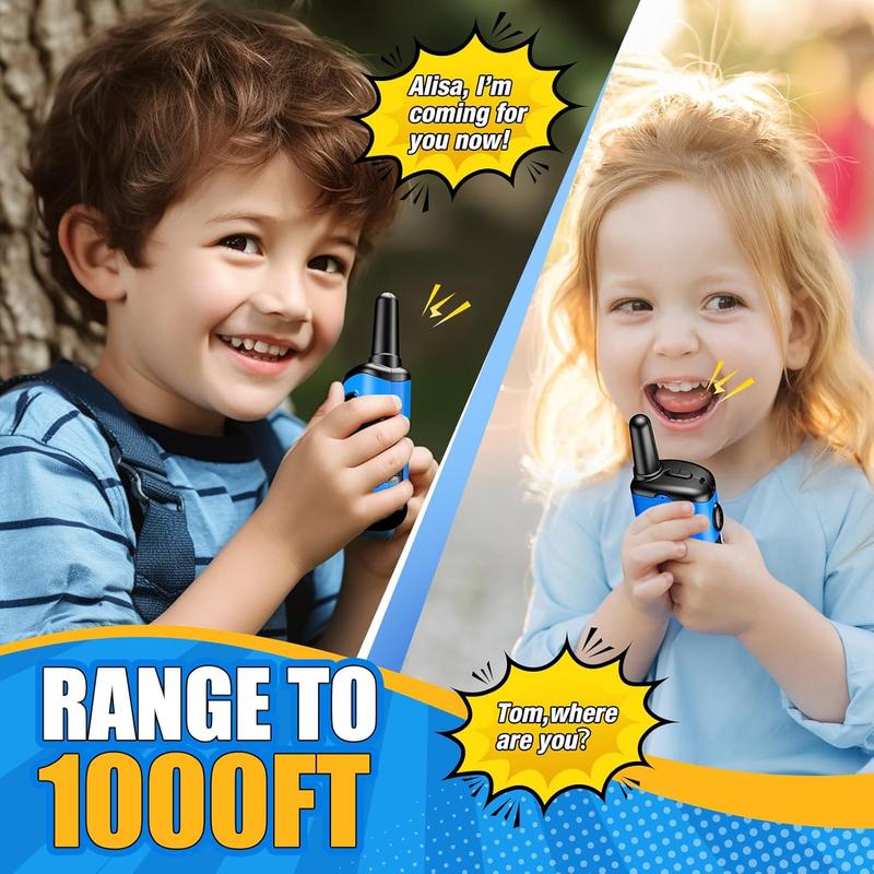 Walkie Talkies Toys for Kids 3-6:  Mini Robots Walkies Talkie for 3 4 5 6 Year Old Boys Toys for 3-5 Year Old Boy Outdoor Games Christmas Birthday Gifts for Kids Blue 2 Pack