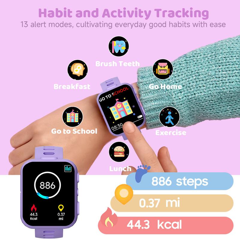 BIGGERFIVE Smart Watch for Kids with Dual Cameras, 30 Puzzle Games, Video & Music Player, Audiobooks, Flashlight, Pedometer, Calculator, Educational Toys Birthday Gifts for Boys Girls Ages 4-10