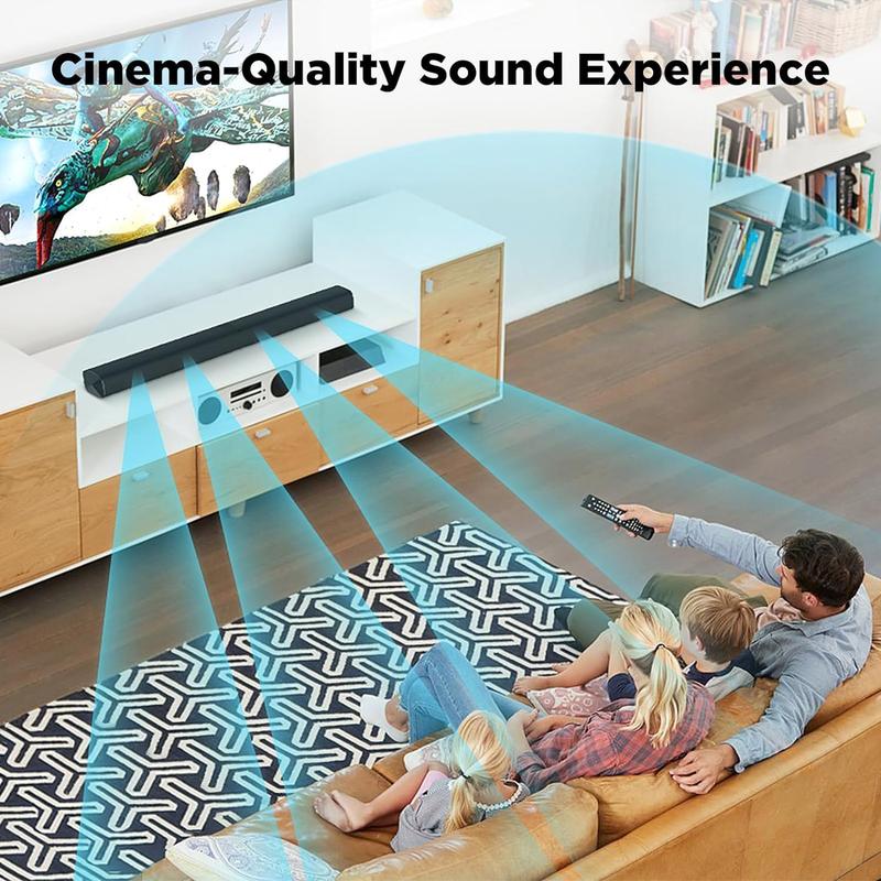 2-in-1 Separable Sound Bars for TV Buit-in 4 Subwoofers Speaker Bluetooth 5.0 Wireless TV Speaker Home Theater Audio Sound Bars