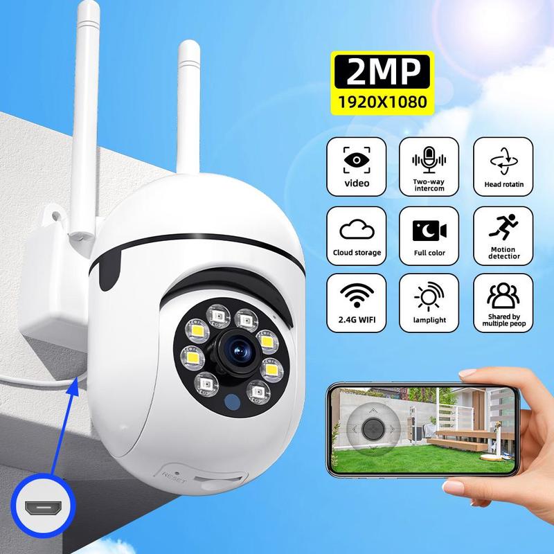 WJG Wireless Security Camera, 32G Memory Card Included, 2.4GHz Wi-Fi Camera, Plug and Play Camera, Security Camera for Home, Office