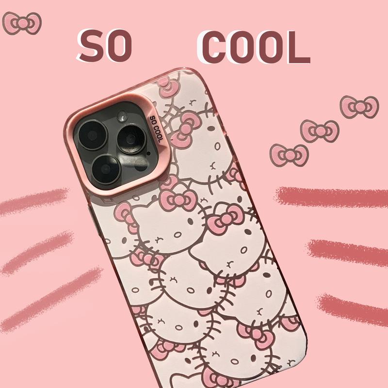 pink KT Phone Case For iPhone 16 15 14 12 13 11 Pro Max XR XS MAX 7 8 PLUS MINI Y2K Cute Cover