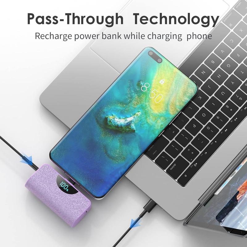 USB-C Portable Charger Power Bank 5200mAh,with iPhone 15 15 Plus 15 Pro 15 Pro Max Samsung,Moto,Google Pixel,Android Phones etc Charging Digital