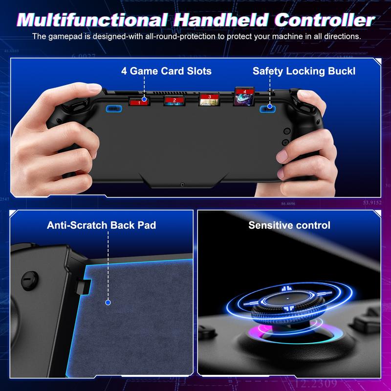 Switch Controllers for Switch OLED Controller, Switch Wireless Pro Controller Joypad, Full-Size Ergonomic Handheld Mode Controller with Battery RGB Turbo Programming