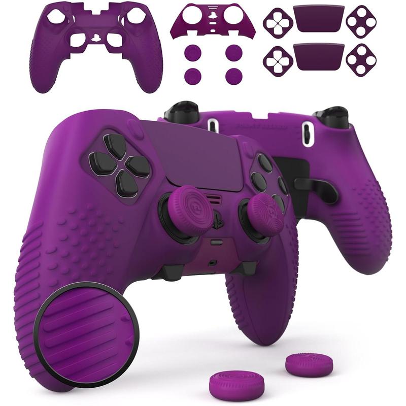 Eclipse PS5 EDGE Controller  Combo Set | Dock Compatible, Protector Decals, Anti-Slip Soft Gel  Cover, Faceplate Shell & Thumb Grips for  5 DualSense EDGE (Purple)