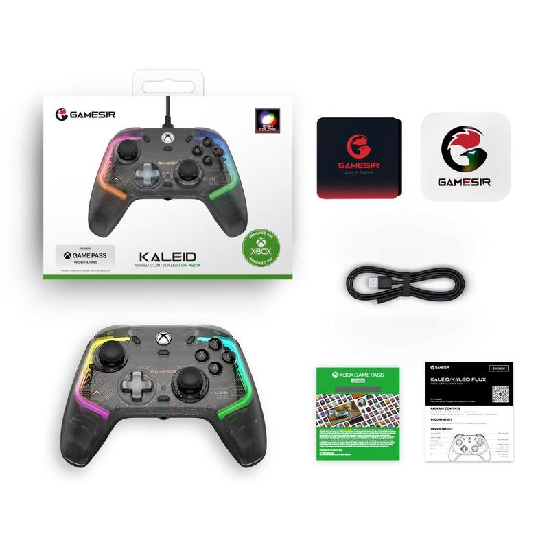 GAMESIR Kaleid Wired Game Controller, Game Controller with Hall Effect Joysticks Hall Trigger, Controller Grip, RGB Light Controller for Xbox Series X|S, Xbox One, Windows 10 11, Steam, Console for Gaming, Gaming Console