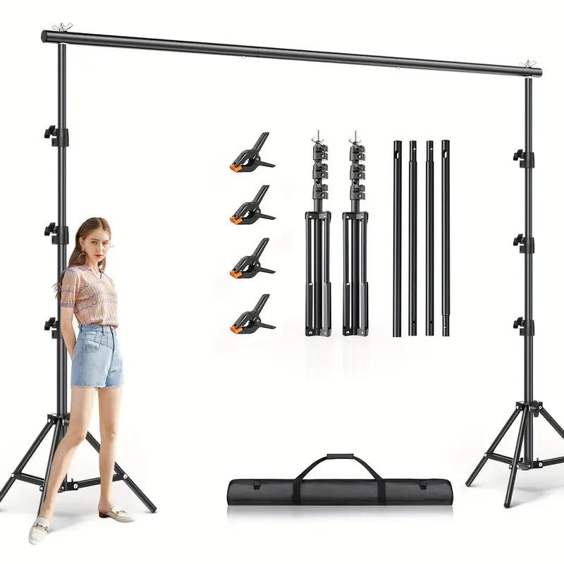 Photo Backdrop Stand Kit, Adjustable Background Holder Support System Kit With Carrying Bag, For Photography Video Stutio, Parties Decoration, Advertising Display