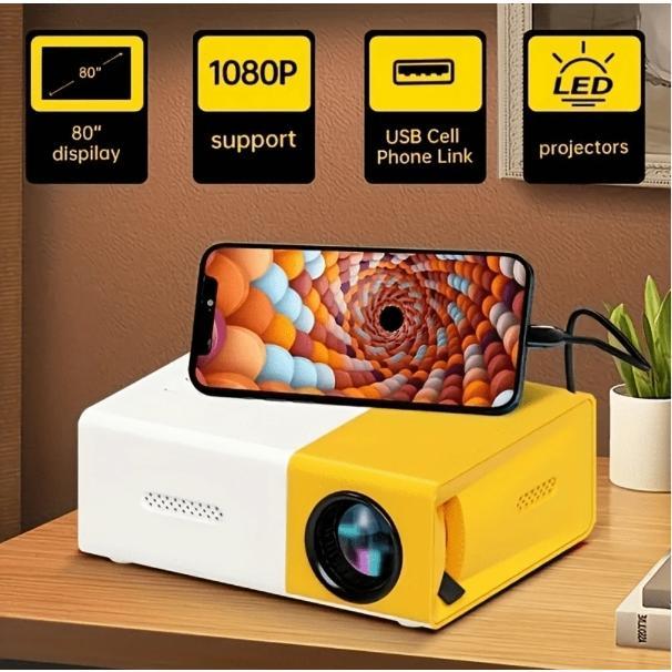 Mini Projector, HD Portable Video Projector With HD-Compatible, DCW, SD, CVB, USB Interfaces Compatible With TV Stick, For For Outdoor Home Theater LED Pico Projector, Projector For Kids