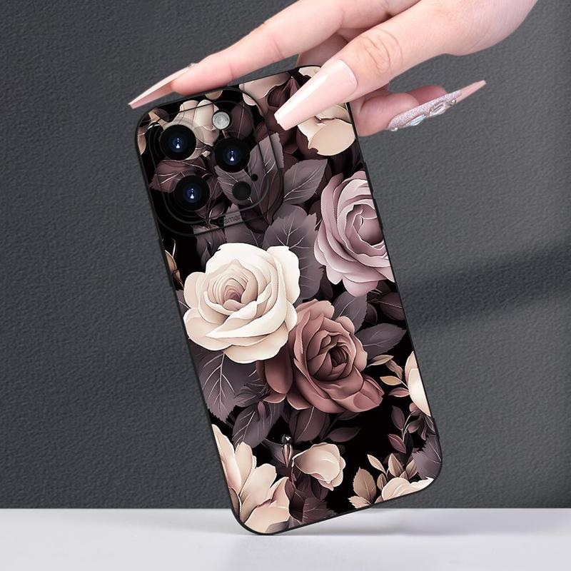 Floral Pattern Phone Case, Anti-drop Phone Protective Cover, Phone Accessory Compatible with iPhone 15 14 13 12 11 Pro Max XS XR X