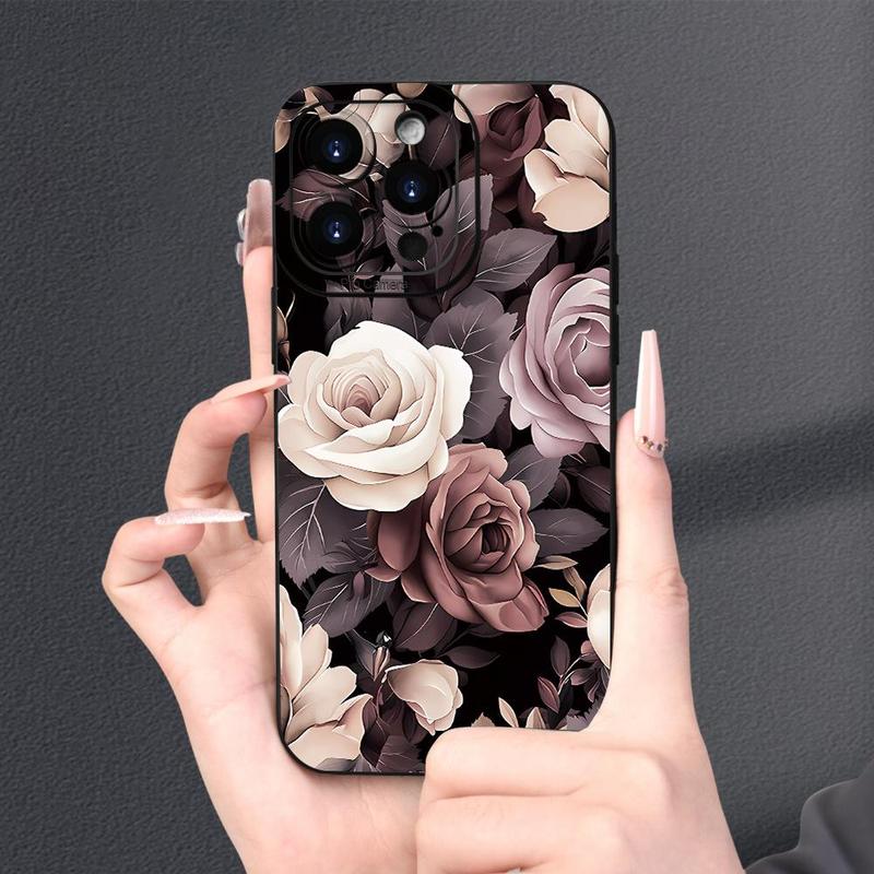 Floral Pattern Phone Case, Anti-drop Phone Protective Cover, Phone Accessory Compatible with iPhone 15 14 13 12 11 Pro Max XS XR X