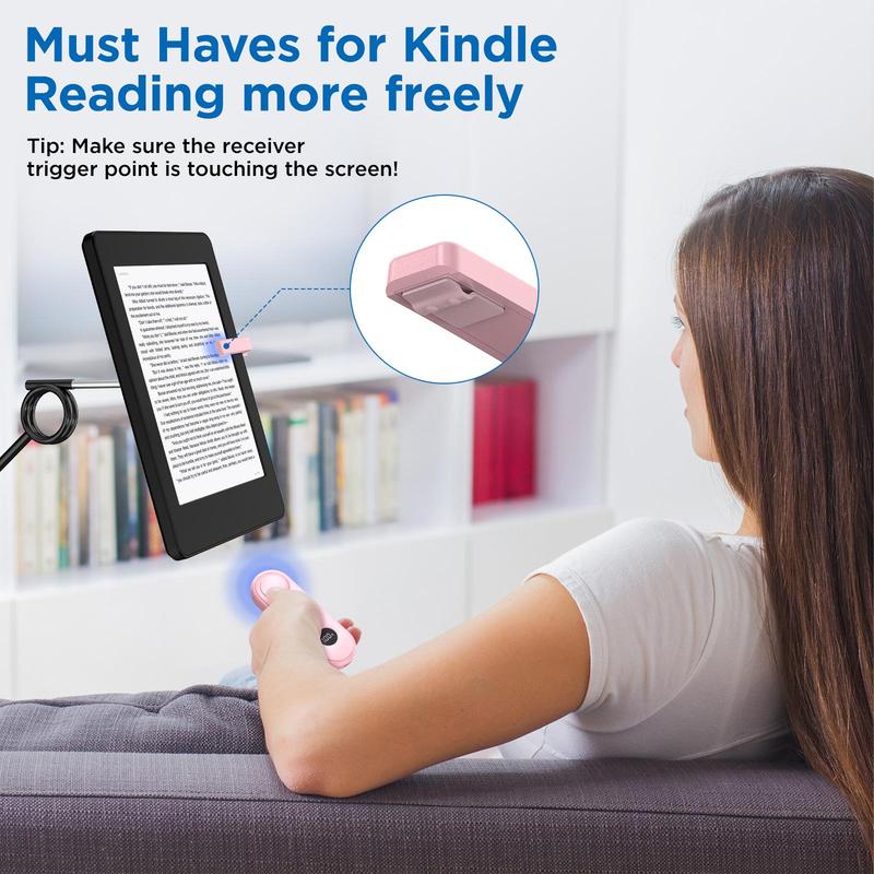 Remote Page Turner for Kindle, Rechargeable Remote Control Page Turner, Reading Novels Taking Photos Page Turner for iPad Tablets Phone