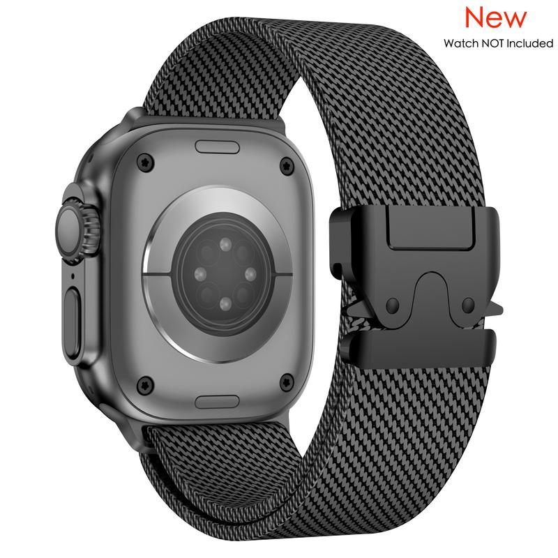 New Upgrade Milanese Band Compatible with Apple Watch Ultra2 Band 49mm 46mm 45mm 44mm,  with secure parachute-style buckle for Watch Series 10 9 8 7 SE2 6 5 4 3 2 1 band 49mm 46mm 45mm 44mm   Wearable Accessories  Gift