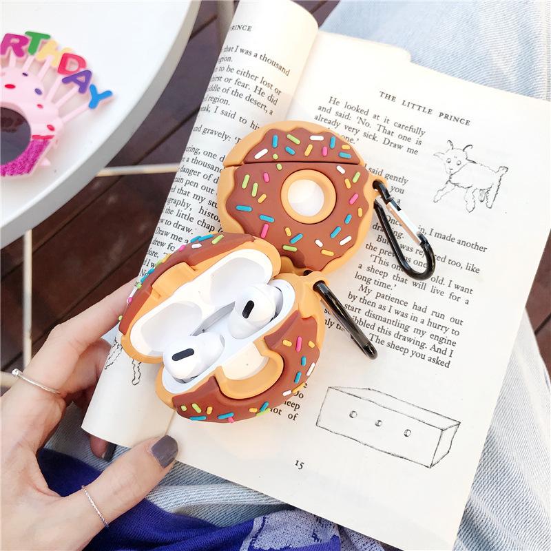 Creative Donut Headphone Cover, Premium Protective Case for AirPods, Silicone Soft Impact Resistant Case