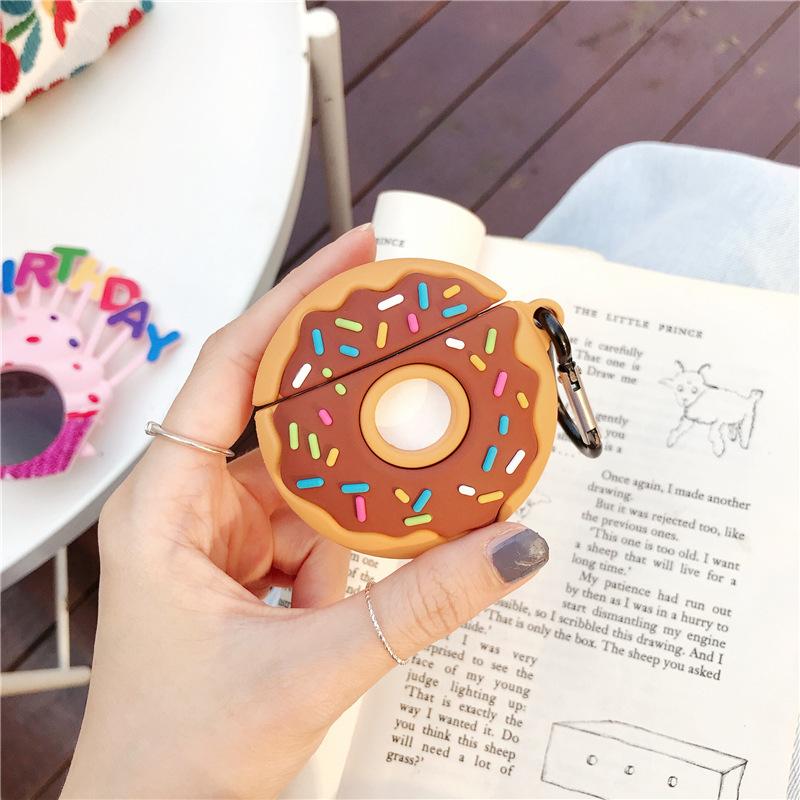 Creative Donut Headphone Cover, Premium Protective Case for AirPods, Silicone Soft Impact Resistant Case