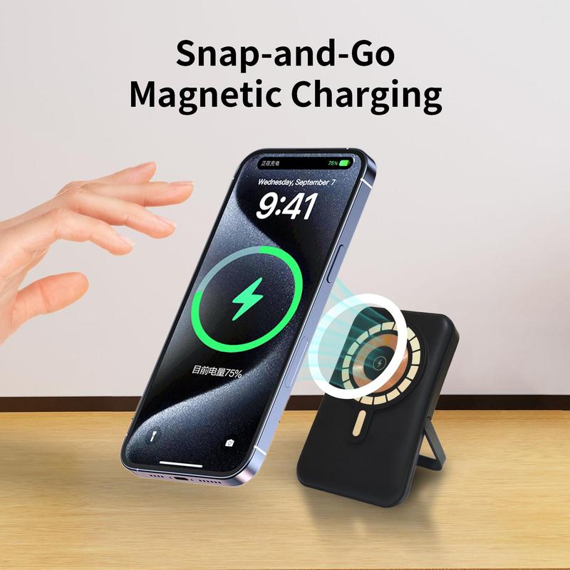 Wireless Portable Charger,Magnetic Power Bank,10000mAh Portable Charger22.5W PD Fast Charging with Built-in 3 Cables LED Display,Magnetic Battery Pack for iPhone 15 14 13 12 Pro Mini Pro Max