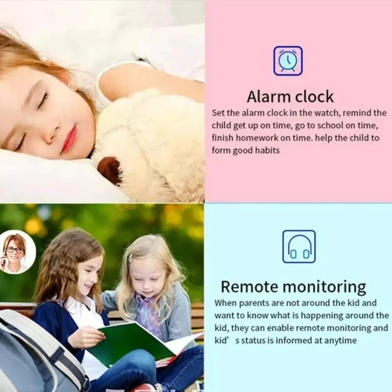 Kids Smart Watch SOS Phone Watch Ip67 Waterproof Remote Photo Smartwatch Compatible For IOS Android