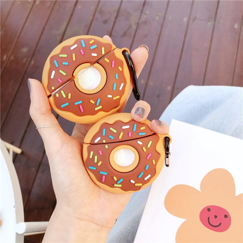 Creative Donut Headphone Cover, Premium Protective Case for AirPods, Silicone Soft Impact Resistant Case