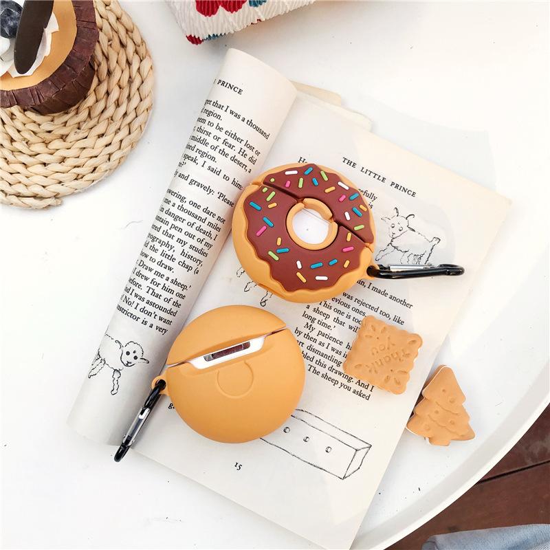 Creative Donut Headphone Cover, Premium Protective Case for AirPods, Silicone Soft Impact Resistant Case