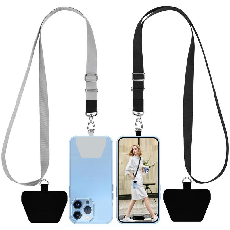 Portable Phone Case Extension Lanyard & Embedded Card Set, Including 2 Hanging Rope & 2 Embedded Card, Mobile Phone Accessories