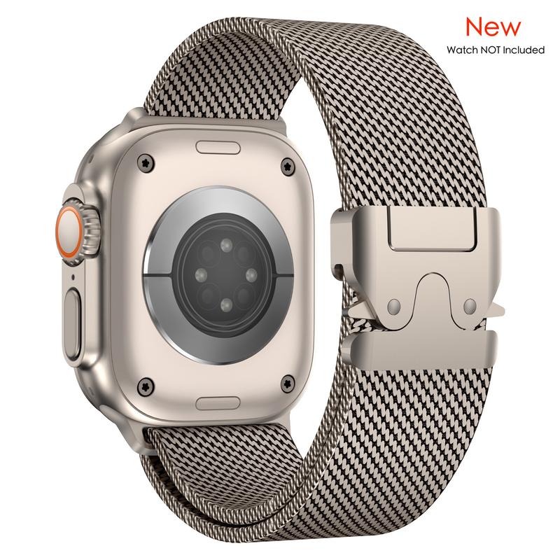 New Upgrade Milanese Band Compatible with Apple Watch Ultra2 Band 49mm 46mm 45mm 44mm,  with secure parachute-style buckle for Watch Series 10 9 8 7 SE2 6 5 4 3 2 1 band 49mm 46mm 45mm 44mm   Wearable Accessories  Gift