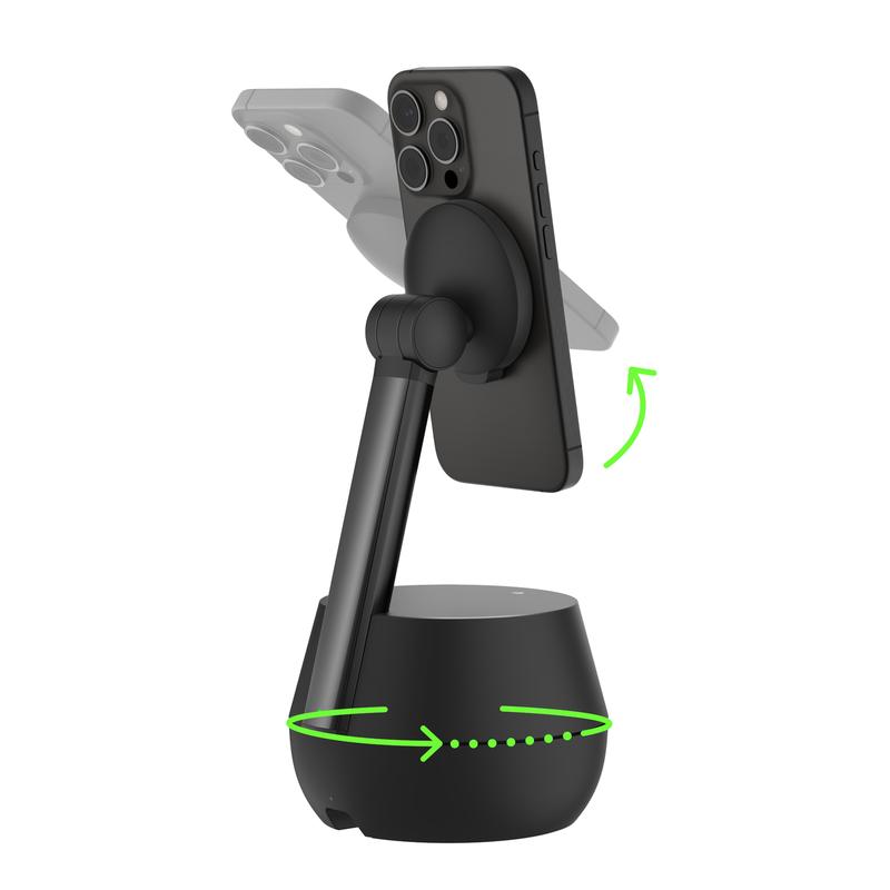 Belkin Stage Auto Tracking Stand Pro w 15W MagSafe Magnetic Wireless Charging, DockKit, Best of CES 2024, Face Tracking, motorized 360 & 90 Degree Tilt, Quiet & Smooth Motion, 5hr, NFC Easy Pairing, IOS (17 or above) for iPhone 15, 14, 13, 12, iOS 17+