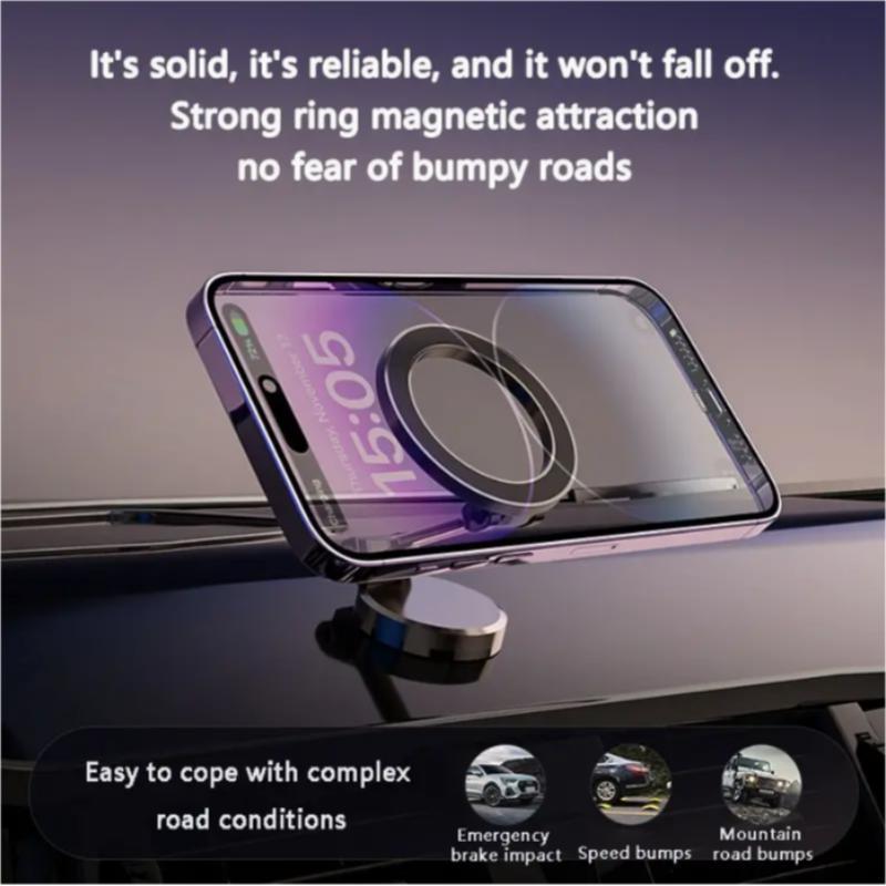 Space-saving Car Magnetic Smartphone Holder, 360° Rotatable Car Phone Holder Stand, Phone Mount for Car, Car Accessories Compatible with iPhone & Android Cellphone