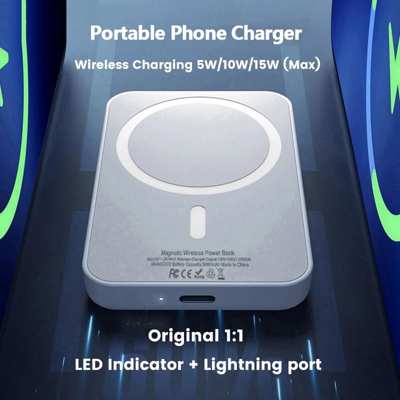 Magnetic wireless portable charger10000mAh magnetic power bank,15W PD fast charging Mag Safebattery pack, suitable for iPhone15 14 13 Mini Pro Pro Max watchheadphone power bank mobile powersupply KU