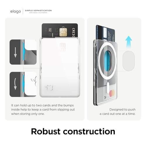 MagSafe Clear Card Holder - Holds Two Cards, Durable Construction, Accessory for MagSafe Compatible Smartphones and Cases