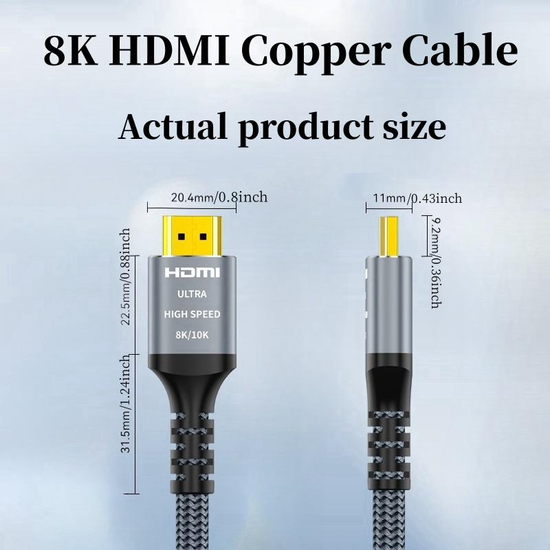 MIZIQIER 10K 8K HDMI Cable 2.1, 4K@120Hz HDMI Cord for TV, PS5, PS4, Xbox Series X, Monitor, Ultra High Speed 48Gbps, 8K@60Hz, 2K@240Hz, HDCP 2.2&2.3, Support HDR, eARC, Ethernet audioplugs hd mi adapt ador Accessories